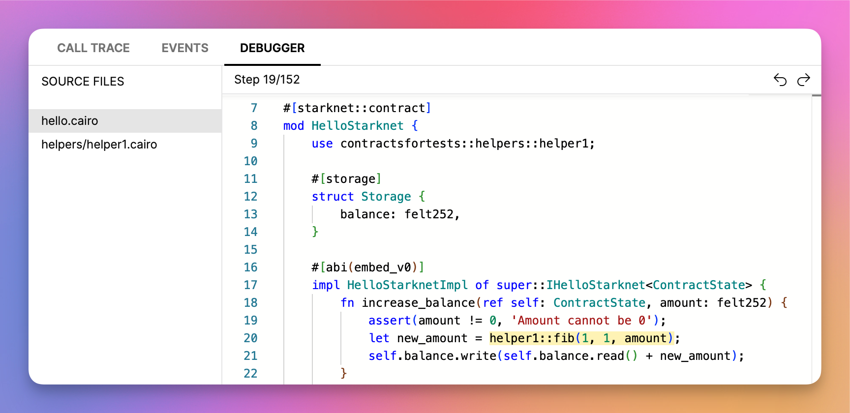 Sneak peak of the Walnut Debugger for Starknet Transactions